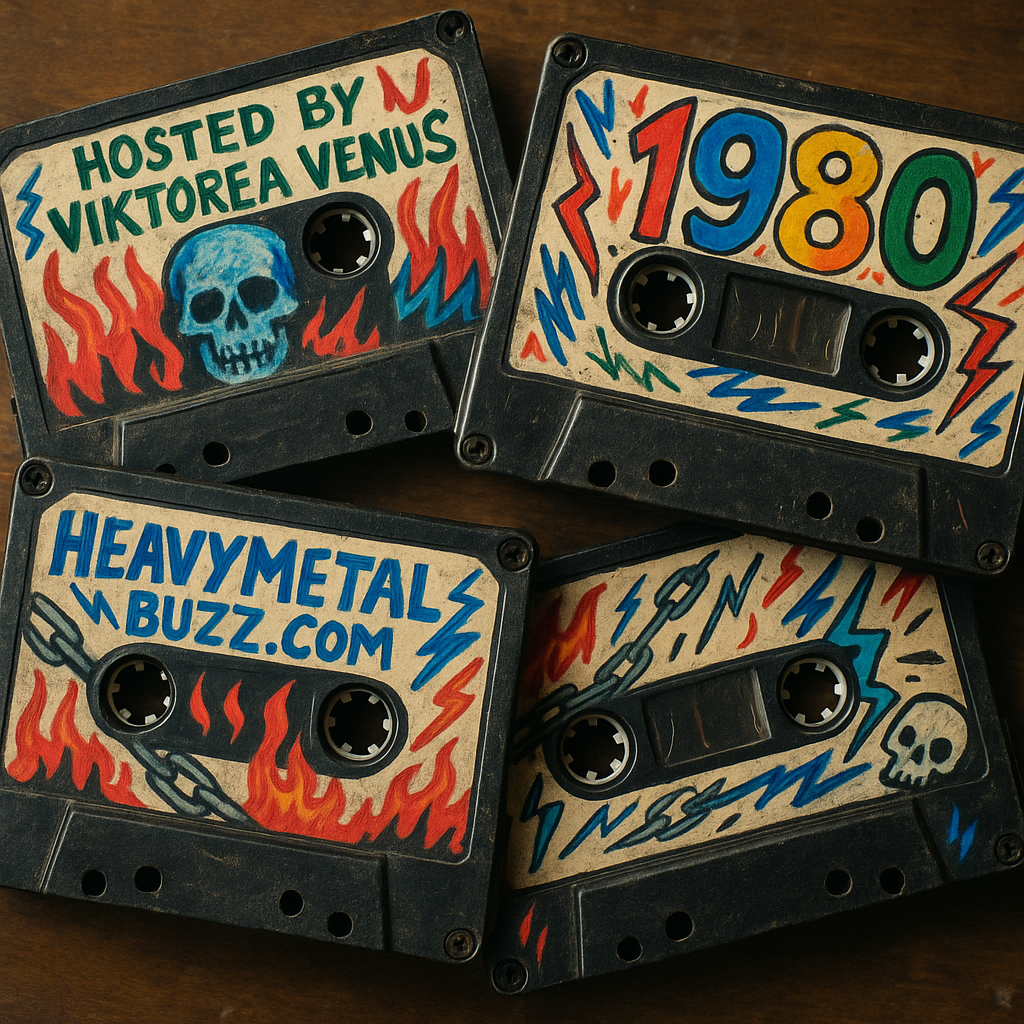 1980 heavy metal album collage